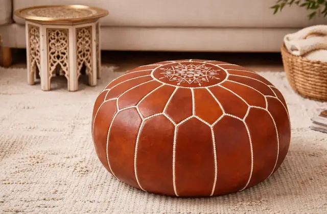 Handmade Moroccan Leather Poufs: The Perfect Boho Touch