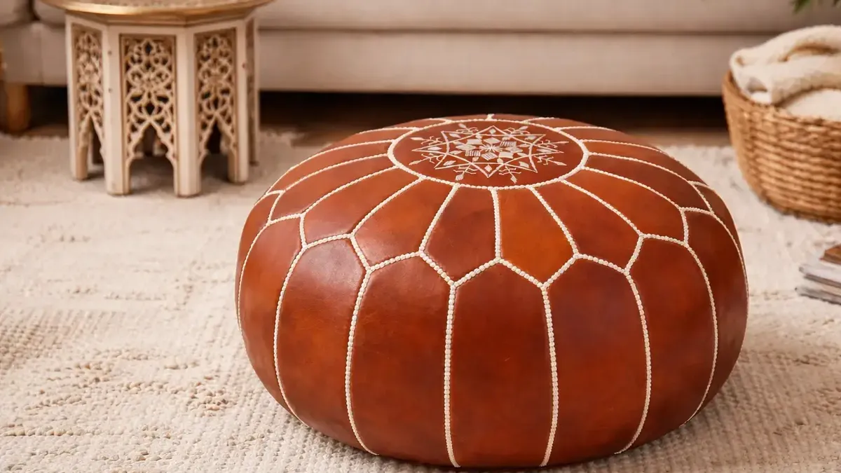 Handmade Moroccan Leather Poufs: The Perfect Boho Touch