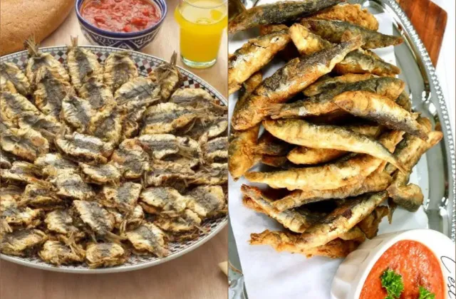Fried Sardines Recipe from Morocco with Tomato Sauce & Harissa