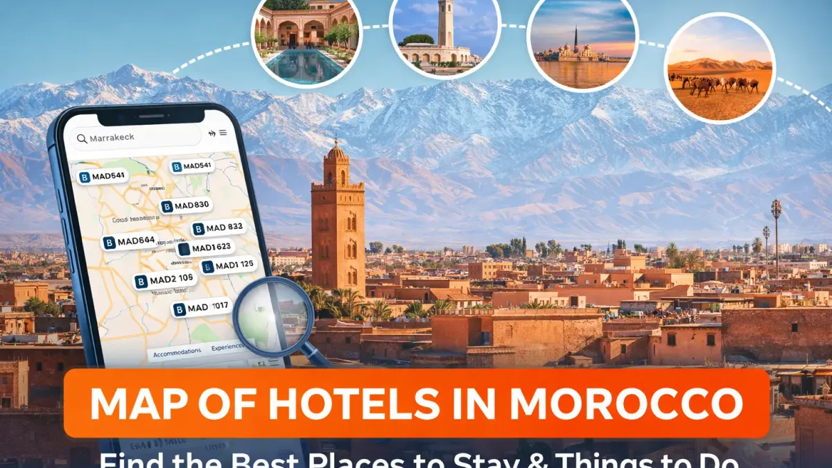 Map of Hotels in Morocco: Find cheap & Luxury stays in Any City