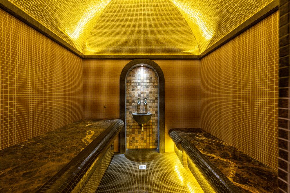 Traditional Moroccan hammam interior