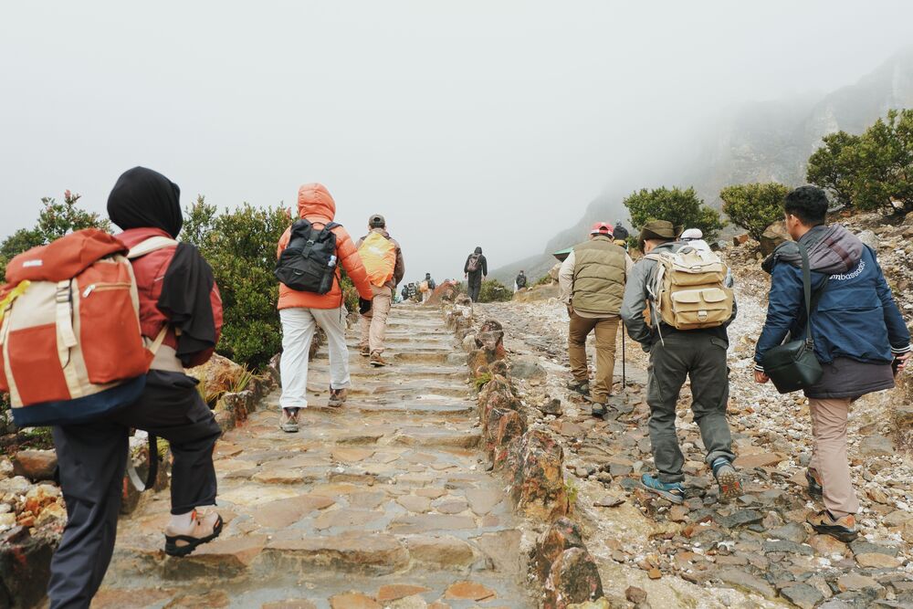 Hikers in the Atlas Mountains