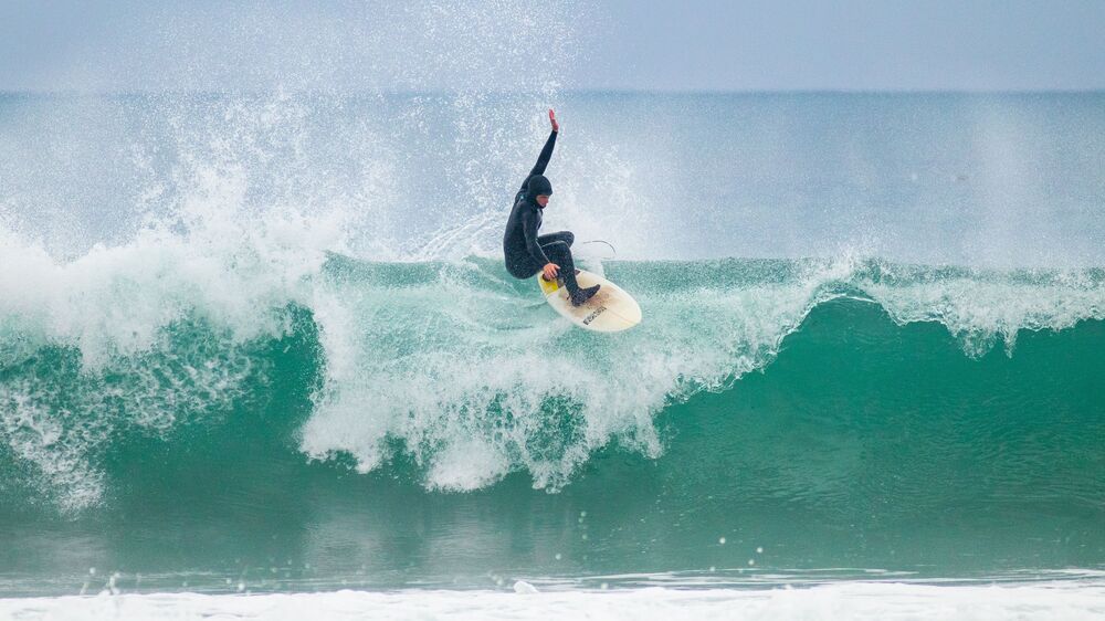 Surfer on the Moroccan coast